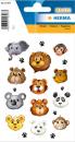 Crystal stickers animal faces